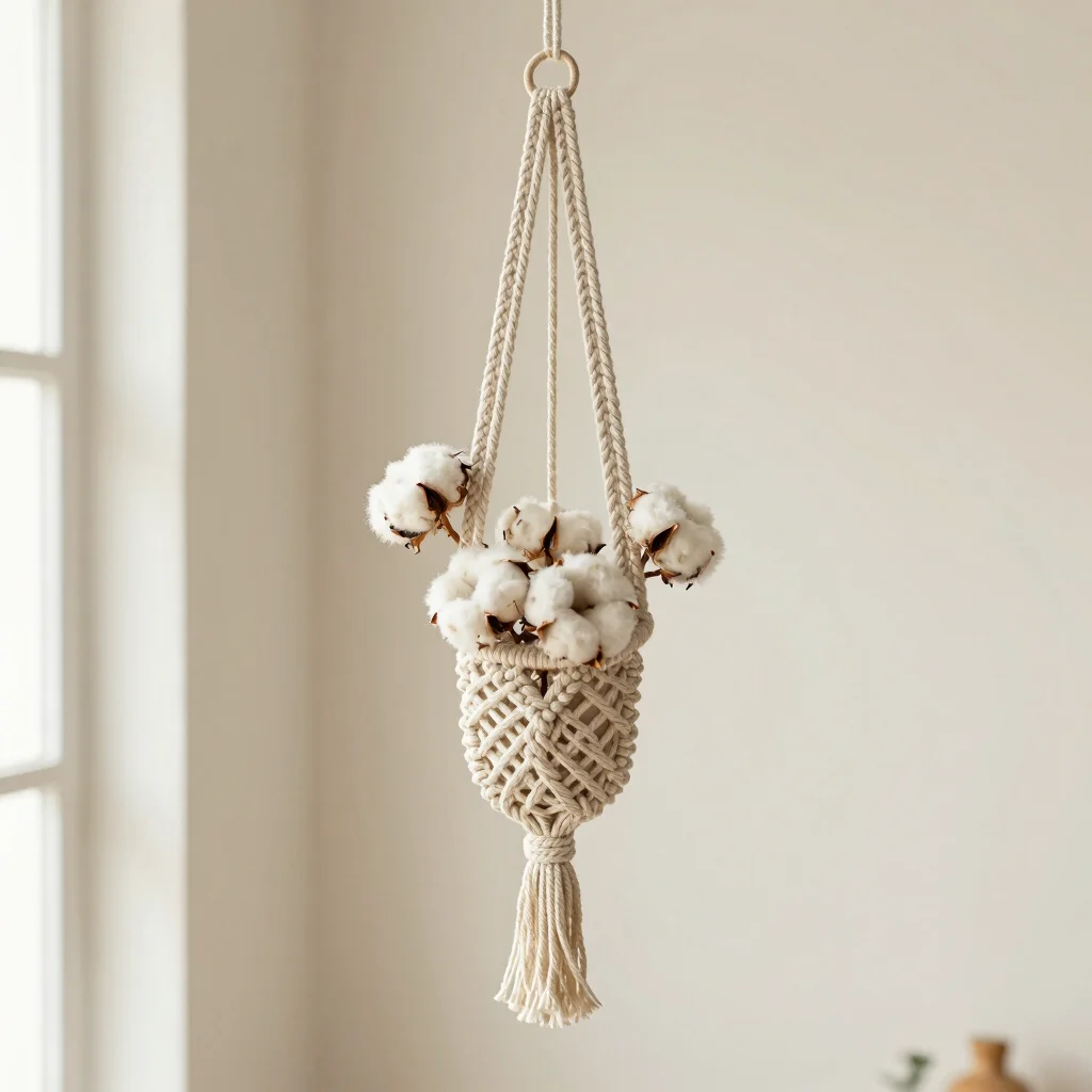 Oatmeal Macrame Plant Hanger
