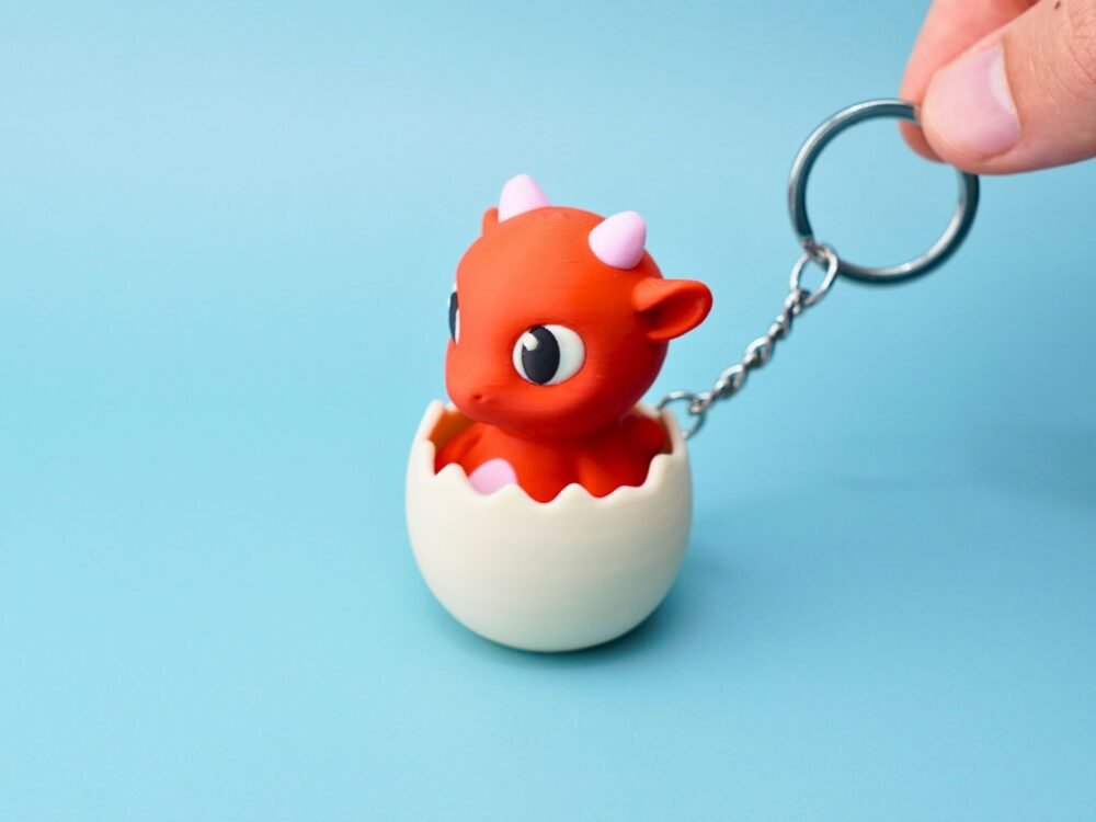 Baby Dragon Clicker Keychain - 3D Printed Fidget Toy