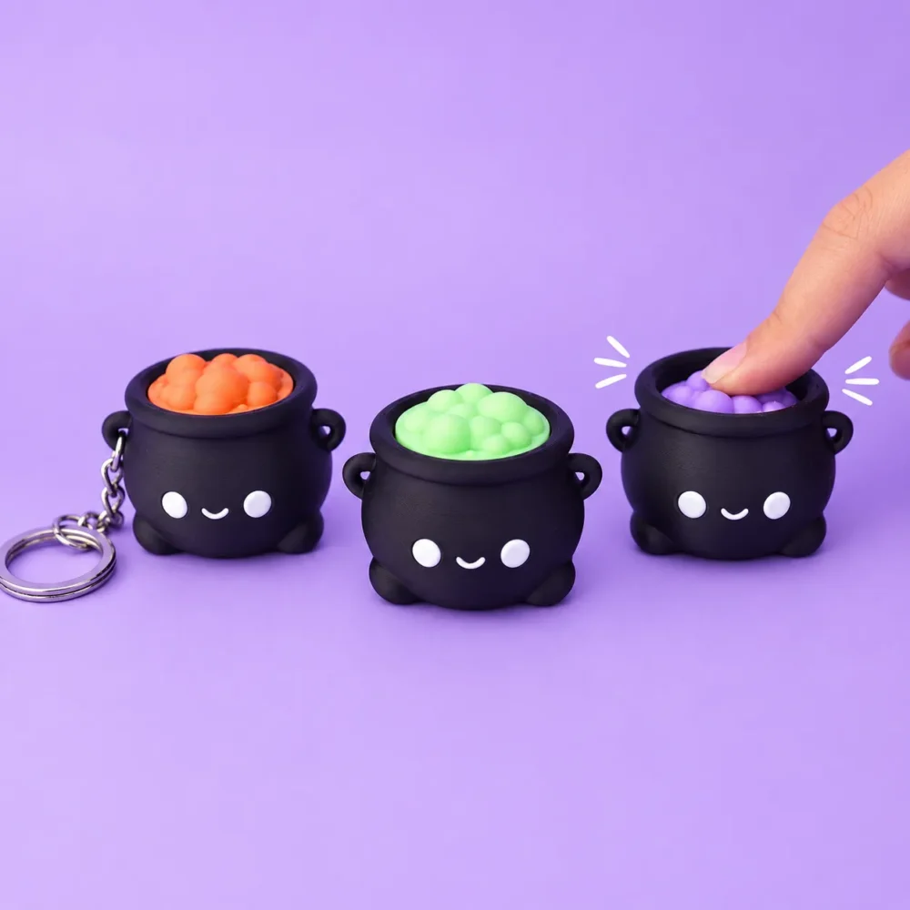 Mini Cauldron Clicker Keychain -3D Printed Fidget Toy